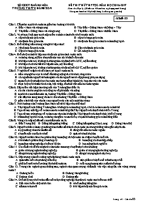 Đề thi thử THPT Quốc gia môn Địa lý năm 2017 