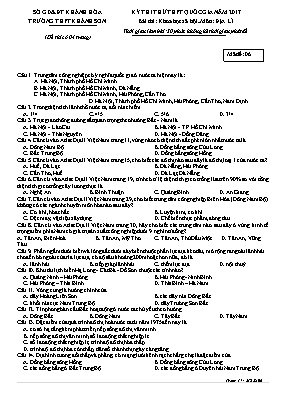 Đề thi thử THPT Quốc gia môn Địa lý năm 2017 