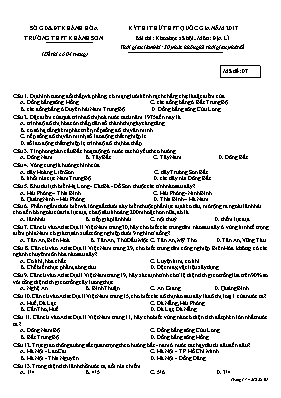 Đề thi thử THPT Quốc gia môn Địa lý năm 2017 