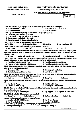 Đề thi thử THPT Quốc gia môn Địa lý năm 2017 