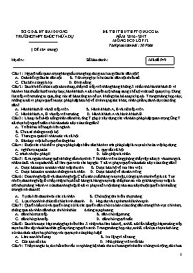 Đề thi thử THPT Quốc gia môn Giáo dục công dân Lớp 12 - Mã đề 549 - Năm học 2016-2017 - Trường THPT Khúc Thừa Dụ (Có đáp án)