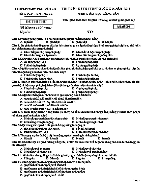 Đề thi thử THPT Quốc gia môn Giáo dục công dâ