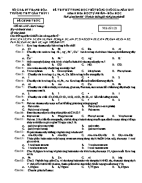 Đề thi thử THPT Quốc gia môn Hóa học năm 2017