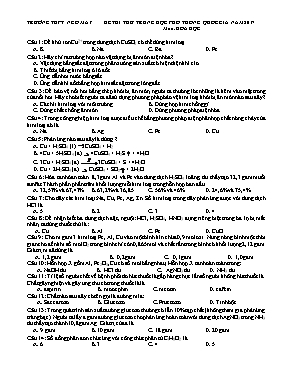 Đề thi thử THPT Quốc gia môn Hóa học năm 2017