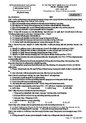 Đề thi thử THPT Quốc gia môn Lịch sử - Mã đề 