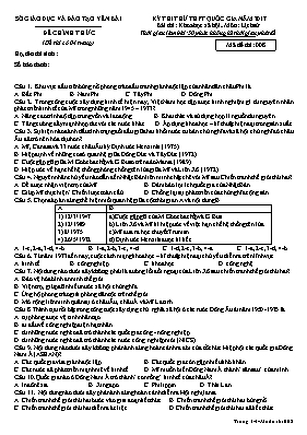 Đề thi thử THPT Quốc gia môn Lịch sử năm 2017