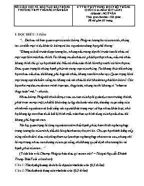 Đề thi thử THPT Quốc gia môn Ngữ văn lần 2 nă
