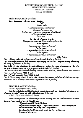 Đề thi thử THPT Quốc gia môn Ngữ văn năm 2016