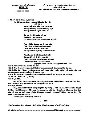 Đề thi thử THPT Quốc gia môn Ngữ văn năm 2017
