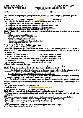Đề thi thử THPT Quốc gia môn Sinh học - Đề số 22 - Trường THPT Tĩnh Gia