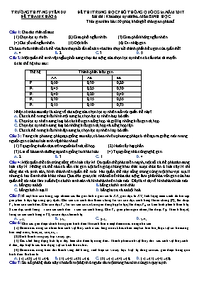 Đề thi thử THPT Quốc gia môn Sinh học - Đề số
