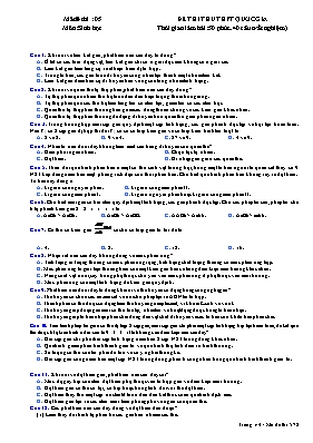 Đề thi thử THPT Quốc gia môn Sinh học - Mã đề 05