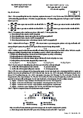 Đề thi thử THPT Quốc gia môn Sinh học - Mã đề 136 - Trường THPT Lê Quý Đôn