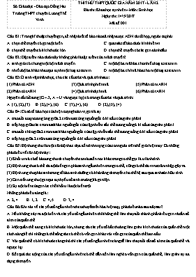 Đề thi thử THPT Quốc gia môn Sinh học năm 201