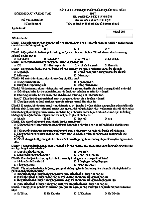 Đề thi thử THPT Quốc gia môn Sinh học năm 2017 - Mã đề 003