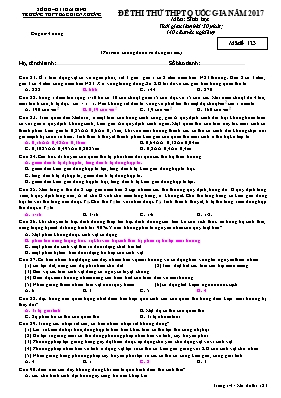 Đề thi thử THPT Quốc gia môn Sinh học năm 201