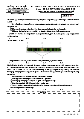 Đề thi thử THPT Quốc gia môn Sinh học năm 2017 - Mã đề thi 101 - Trường THPT chuyên Nguyễn Bỉnh Khiêm