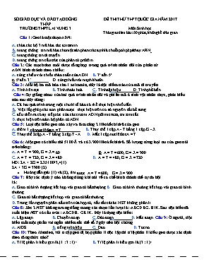Đề thi thử THPT Quốc gia môn Sinh học năm 2017 - Trường THPT Lai Vung 3
