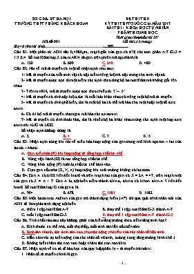 Đề thi thử THPT Quốc gia số 2 môn Sinh học năm 2017 - Mã đề 001 - Trường THPT Phùng Khắc Khoan (Có đáp án)