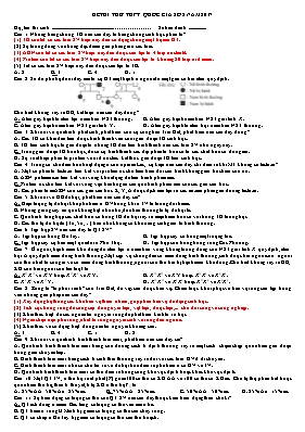Đề thi thử THPT Quốc gia số 2 môn Sinh học năm 2017
