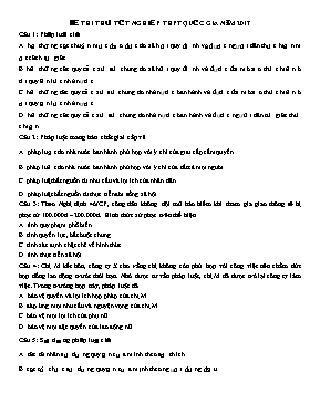 Đề thi thử Tốt nghiệp THPT Quốc gia môn Giáo dục công dân năm 2017