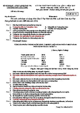 Đề thi thử Trung học phổ thông Quốc gia lần 1
