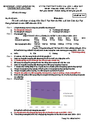 Đề thi thử Trung học phổ thông Quốc gia lần 1