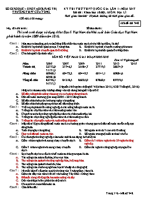 Đề thi thử Trung học phổ thông Quốc gia lần 1