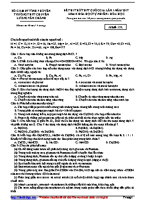 Đề thi thử Trung học phổ thông Quốc gia lần 1 môn Hóa học năm 2017 - Mã đề 132 - Trường THPT chuyên Lương Văn Chánh (Có đáp án)