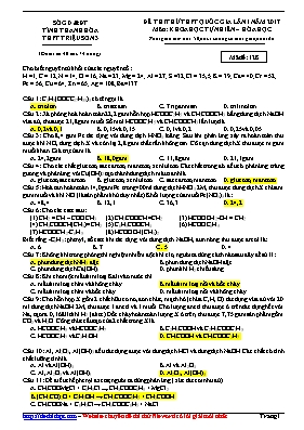 Đề thi thử Trung học phổ thông Quốc gia lần 1