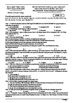 Đề thi thử Trung học phổ thông Quốc gia lần 1 môn Hóa học năm 2017 - Mã đề 132 - Trường THPT Phạm Công Bình (Có đáp án)