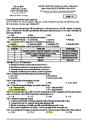 Đề thi thử Trung học phổ thông Quốc gia lần 1 môn Hóa học năm 2017 - Mã đề 132 - Trường THPT Phương Sơn (Có đáp án)
