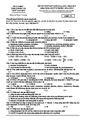 Đề thi thử Trung học phổ thông Quốc gia lần 1 môn Hóa học năm 2017 - Mã đề 132 - Trường THPT Lao Bảo (Có đáp án)