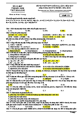 Đề thi thử Trung học phổ thông Quốc gia lần 1 môn Hóa học năm 2017 - Mã đề 132 - Trường THPT Hàm Long (Có đáp án)