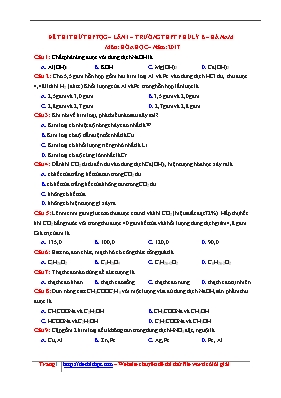 Đề thi thử Trung học phổ thông Quốc gia lần 1