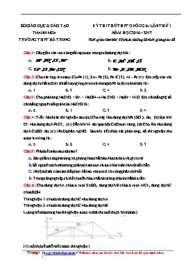 Đề thi thử Trung học phổ thông Quốc gia lần 1