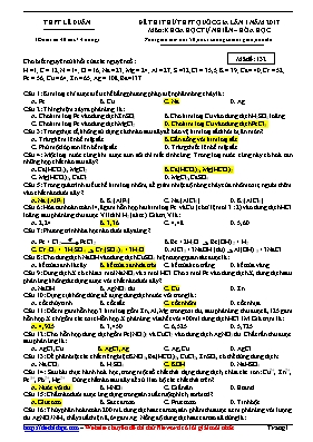 Đề thi thử Trung học phổ thông Quốc gia lần 1 môn Hóa học năm 2017 - Mã đề 132 - Trường THPT Lê Duẩn (Có đáp án)