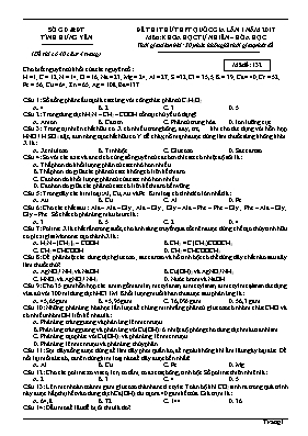 Đề thi thử Trung học phổ thông Quốc gia lần 1 môn Hóa học năm 2017 - Mã đề 132 - Sở GD & ĐT Hưng Yên (Có đáp án)