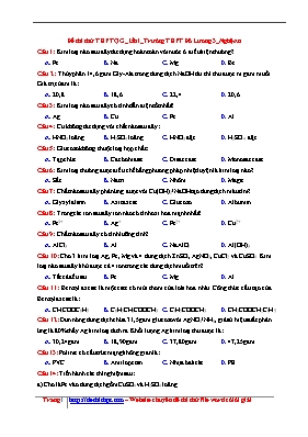 Đề thi thử Trung học phổ thông Quốc gia lần 1 môn Hóa học năm 2017 - Trường THPT Đô Lương 3 (Có đáp án)