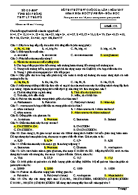 Đề thi thử Trung học phổ thông Quốc gia lần 1
