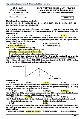 Đề thi thử Trung học phổ thông Quốc gia lần 1 môn Hóa học năm 2017 - Mã đề 101 - Trường THPT chuyên Hạ Long (Có đáp án)