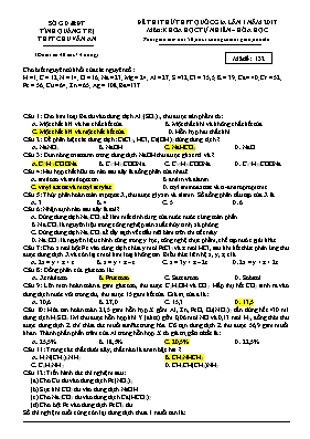 Đề thi thử Trung học phổ thông Quốc gia lần 1 môn Hóa học năm 2017 - Mã đề 132 - Trường THPT Chu Văn An (Có đáp án)