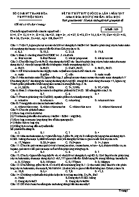 Đề thi thử Trung học phổ thông Quốc gia lần 1