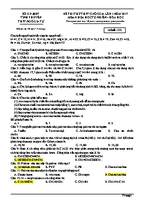 Đề thi thử Trung học phổ thông Quốc gia lần 1