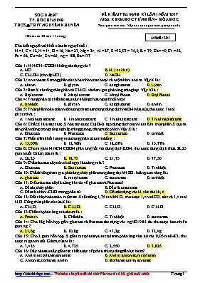 Đề thi thử Trung học phổ thông Quốc gia lần 1 môn Hóa học năm 2017 - Mã đề 301 - Trường THCS & THPT Nguyễn Khuyến (Có đáp án)