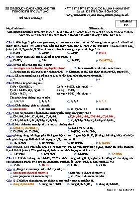 Đề thi thử Trung học phổ thông Quốc gia lần 1 môn Hóa học năm 2017 - Mã đề 594 - Trường THPT Cửa Tùng (Có đáp án)