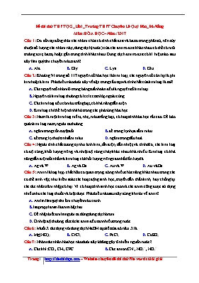 Đề thi thử Trung học phổ thông Quốc gia lần 1 môn Hóa học năm 2017 - Trường THPT chuyên Lê Quý Đôn (Có đáp án)