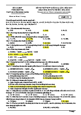 Đề thi thử Trung học phổ thông Quốc gia lần 1