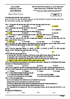 Đề thi thử Trung học phổ thông Quốc gia lần 1