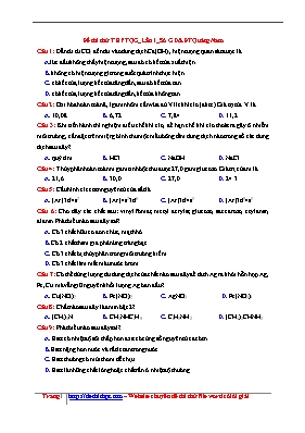 Đề thi thử Trung học phổ thông Quốc gia lần 1